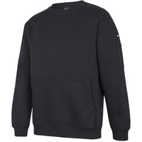 JB's Wear 6CCF 350 Premium Trade Crew Neck Fleece - Side View | color:Black/Black|view:side
