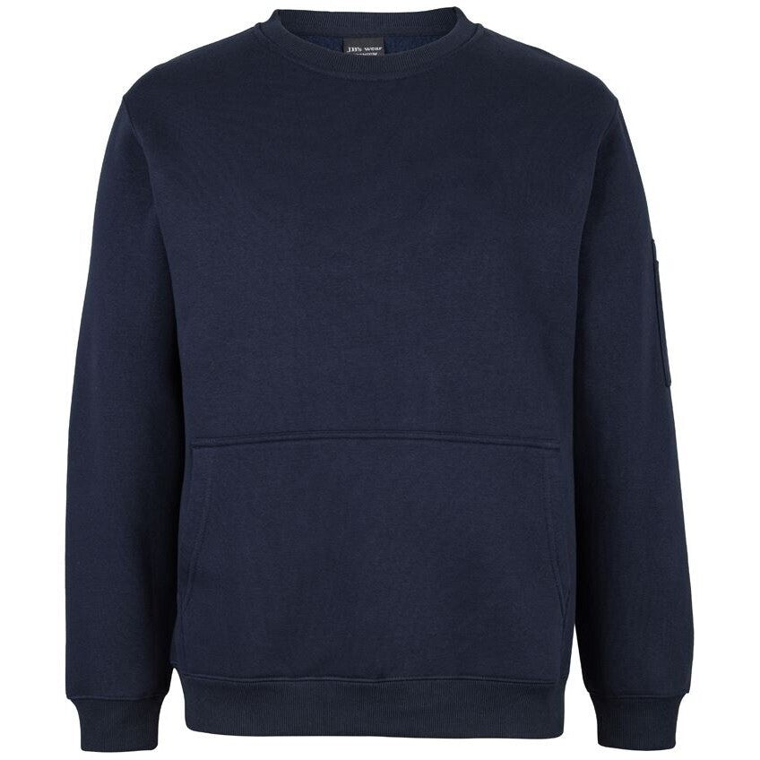 JB's Wear 6CCF 350 Premium Trade Crew Neck Fleece - Front View | color:Navy/Navy|view:front