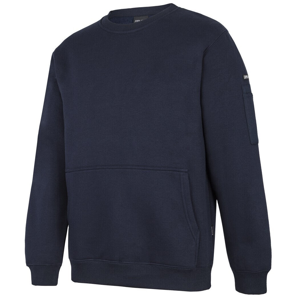 JB's Wear 6CCF 350 Premium Trade Crew Neck Fleece - Side View | color:Navy/Navy|view:side