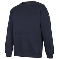 JB's Wear 6CCF 350 Premium Trade Crew Neck Fleece - Side View | color:Navy/Navy|view:side