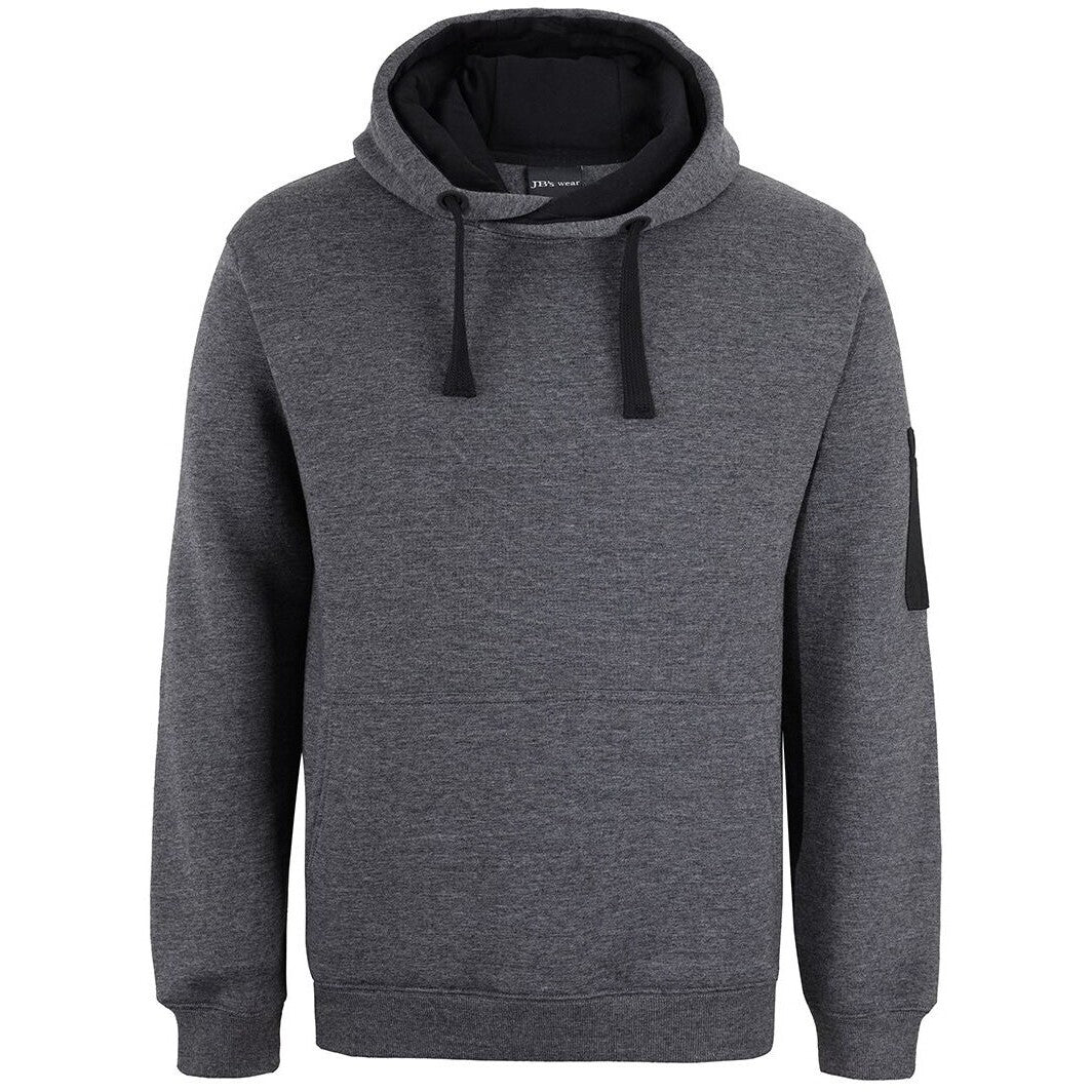 JB's Wear 6CFH 350 Premium Trade Hoodie - Front View | color:Charcoal Marle/Black|view:front