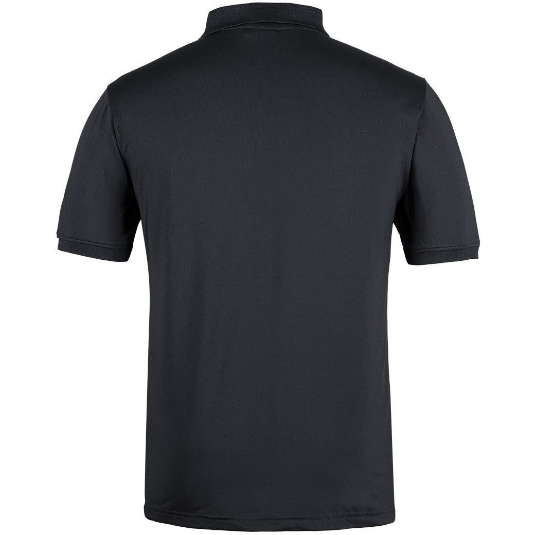 JB's Wear 7S4P 4 Stripe S/S Stretch Polo - Back View | color:Black/White|view:back