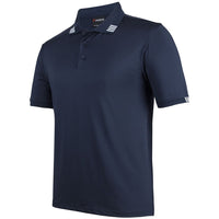 JB's Wear 7S4P 4 Stripe S/S Stretch Polo - Side View | color:Navy/White|view:side