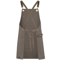JB's Wear 5ACBP 65x75 Brass Eyelet Canvas Apron with PU Strap - Back View | color:Latte/Latte|view:back