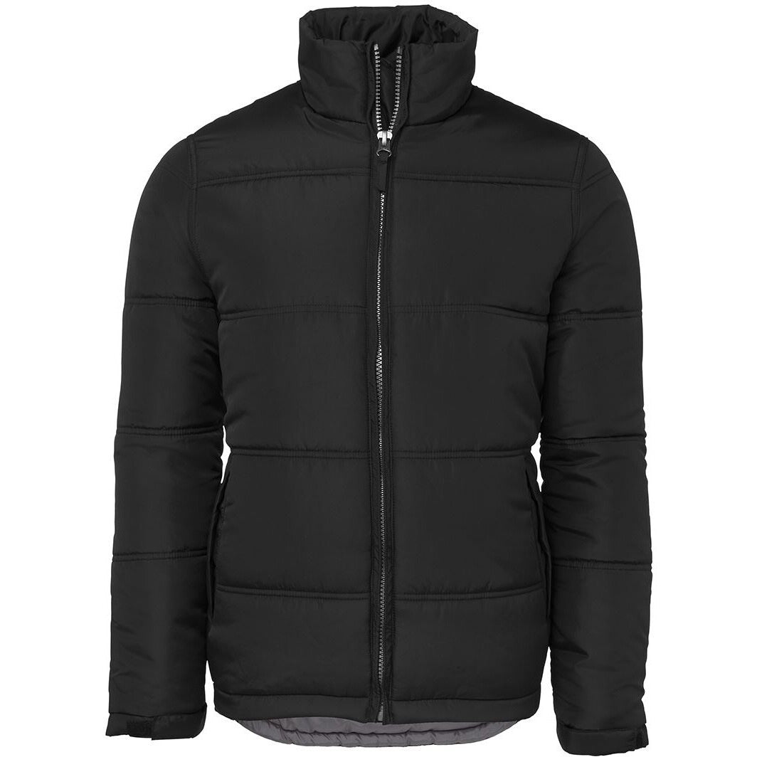 JB's Wear 3ADJ Adults & Kids Adventure Puffer Jacket - Front View | color:Black/Grey|view:front