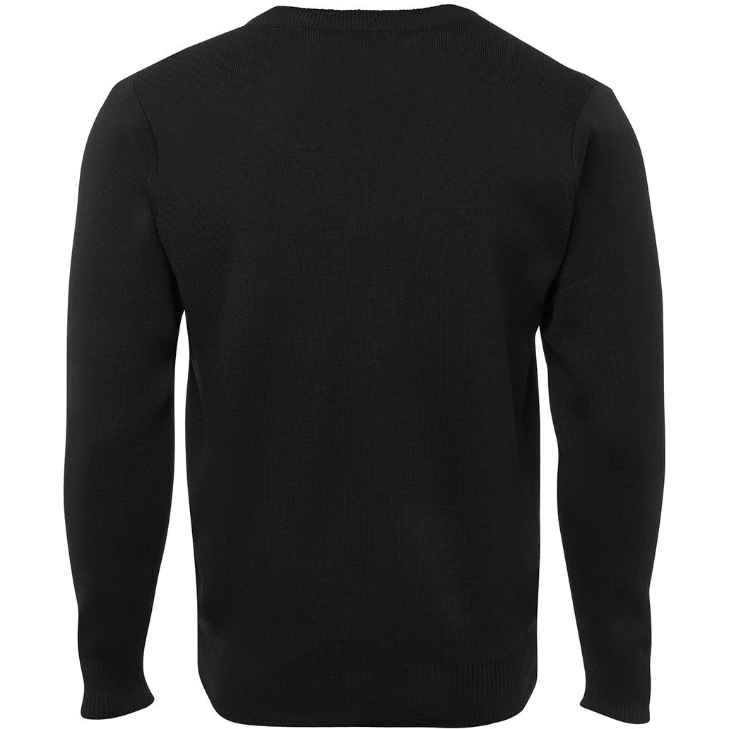JB's Wear 6J Adults Knitted Jumper - Back View | color:Black|view:back