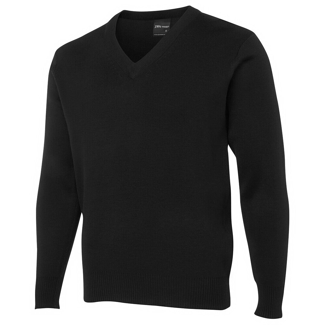 JB's Wear 6J Adults Knitted Jumper - Side View | color:Black|view:side