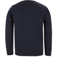 JB's Wear 6J Adults Knitted Jumper - Back View | color:Navy|view:back