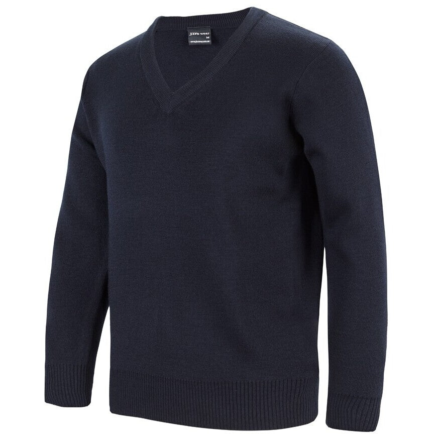 JB's Wear 6J Adults Knitted Jumper - Side View | color:Navy|view:side