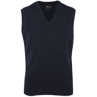 JB's Wear 6V Adults Knitted Vest - Front View | color:Navy|view:front