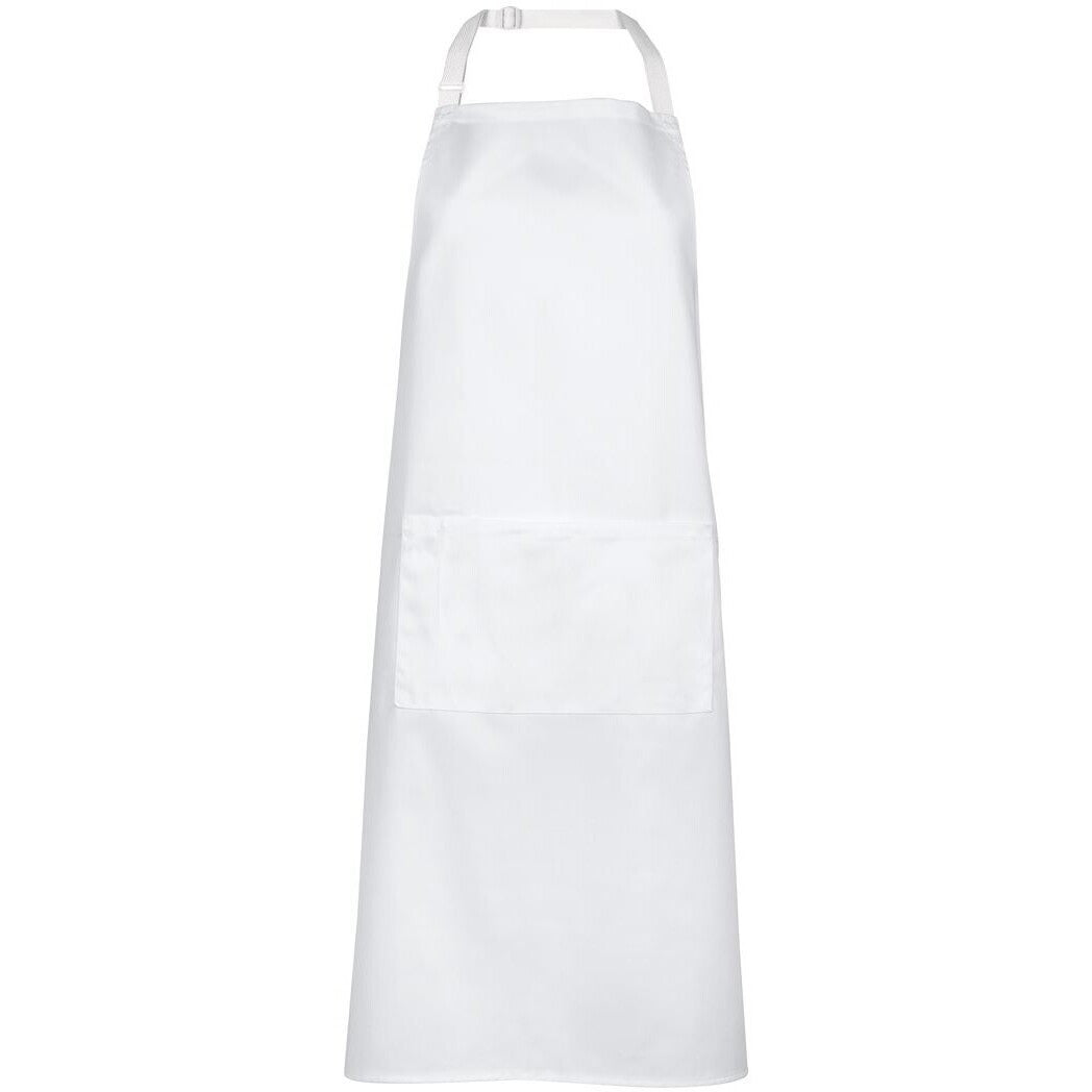 JB's Wear 5A Apron With Pocket - Front View | color:White|view:front
