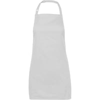JB's Wear 5PC Apron Without Pocket - Front View | color:White|view:front