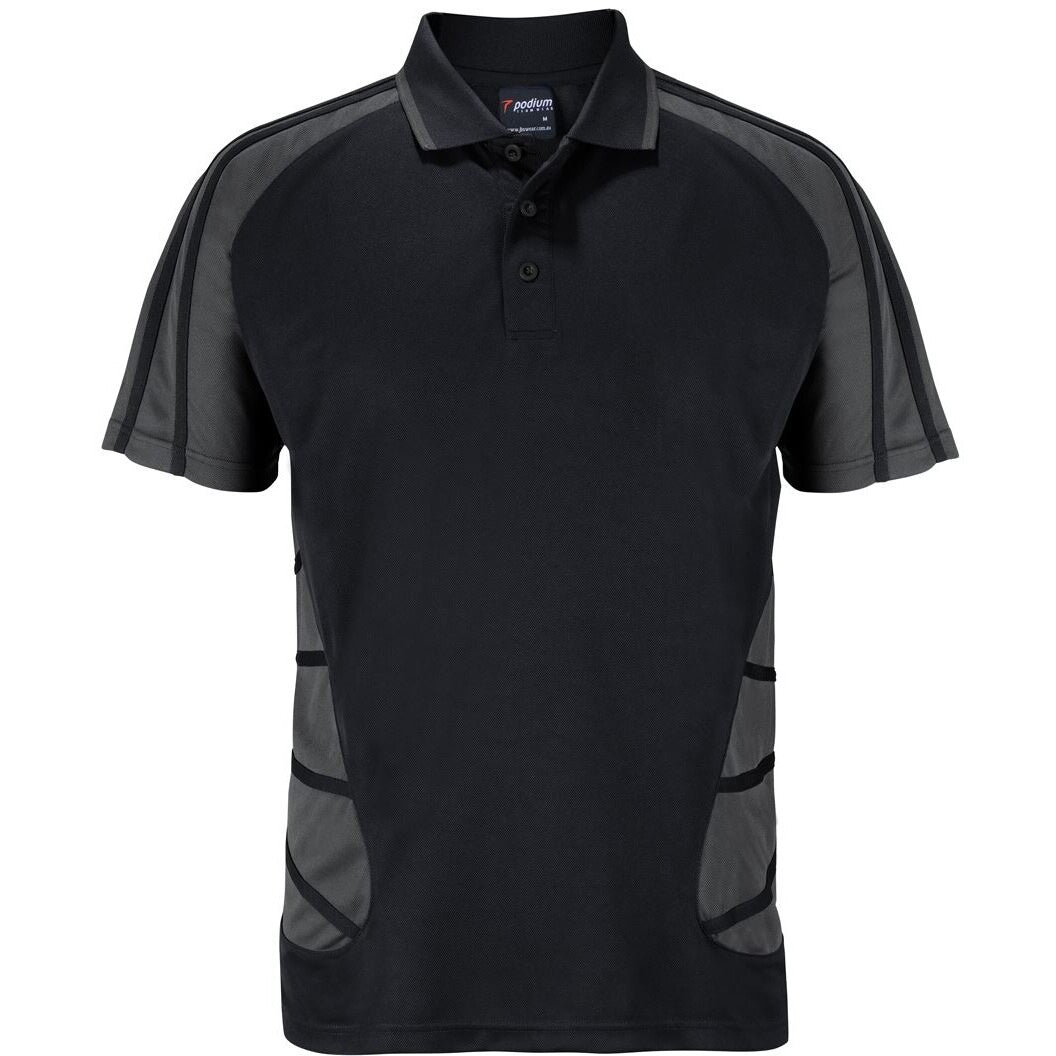 JB's Wear 7APS Arachnid Polo - Front View | color:Black/Gunmetal|view:front