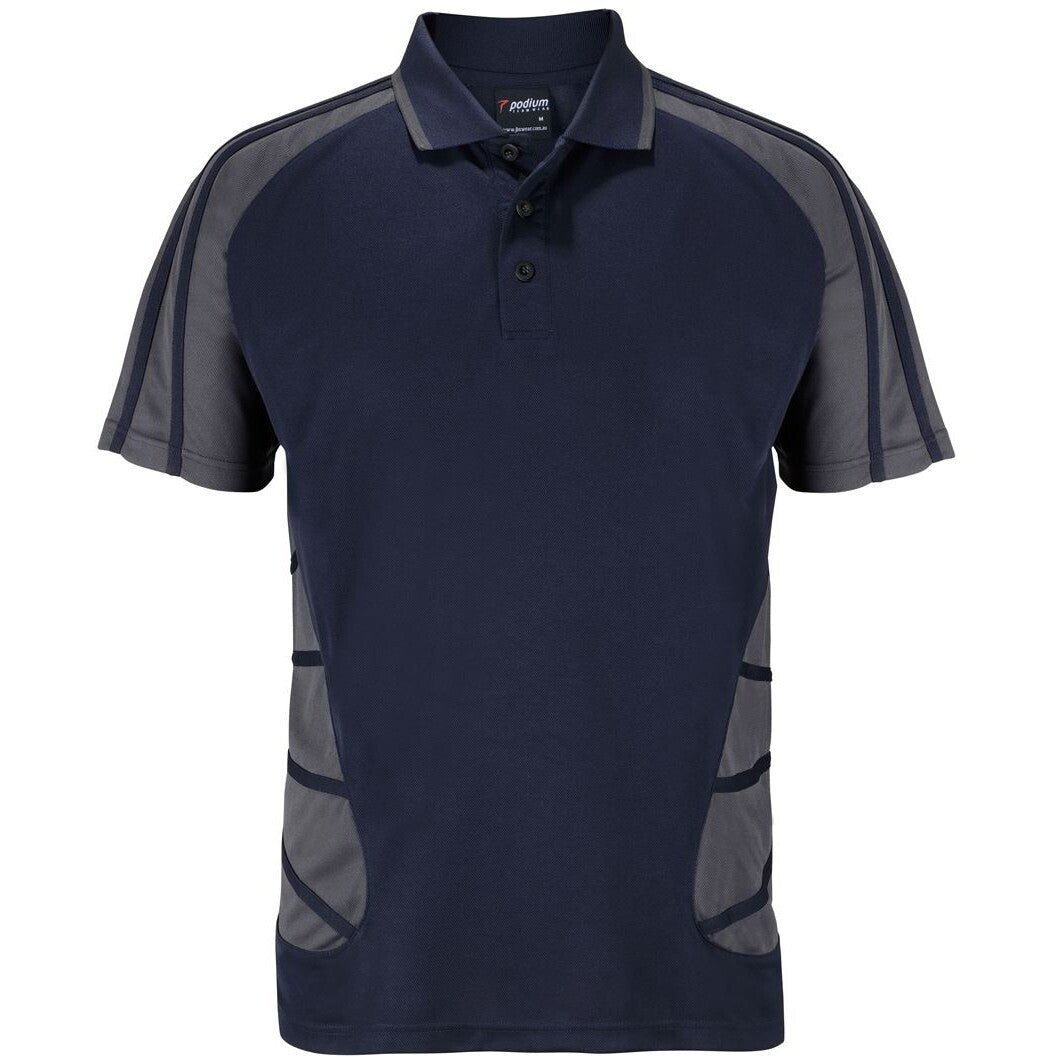 JB's Wear 7APS Arachnid Polo - Front View | color:Navy/Charcoal|view:front