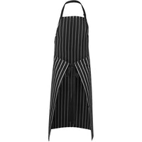 JB's Wear 5BSNP Bib Striped Without Pocket - Back View | color:Black/White|view:back