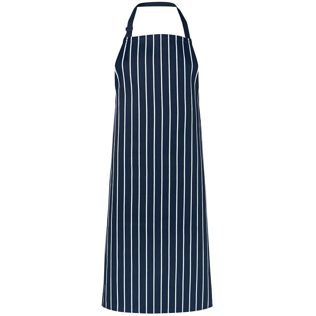 JB's Wear 5BSNP Bib Striped Without Pocket - Front View | color:Navy/White|view:front