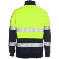 JB's Wear 6HZFS Biomotion (D+N) 1/2 Zip Fleecy Sweat - Back View | color:Lime/Navy|view:back