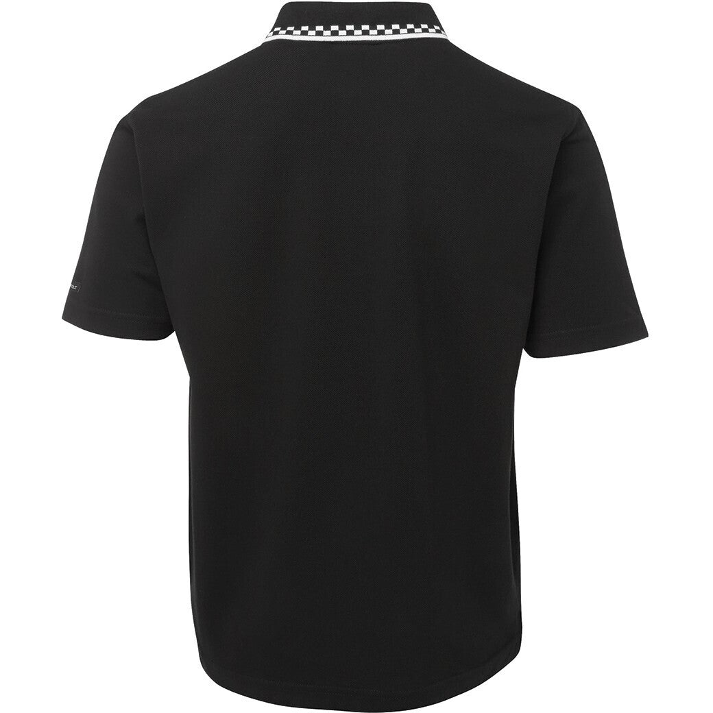 JB's Wear 5MP Chef Polo - Back View | color:Black/White|view:back