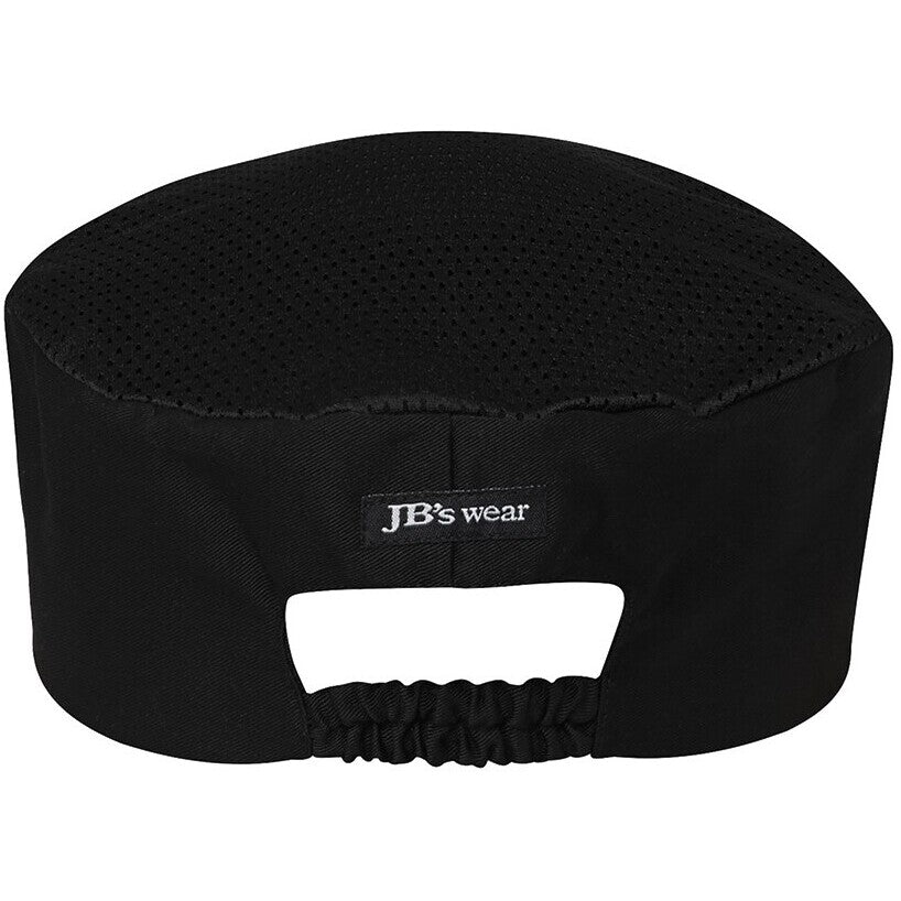 JB's Wear 5CVC Chef's Vented Cap - Back View | color:Black|view:back