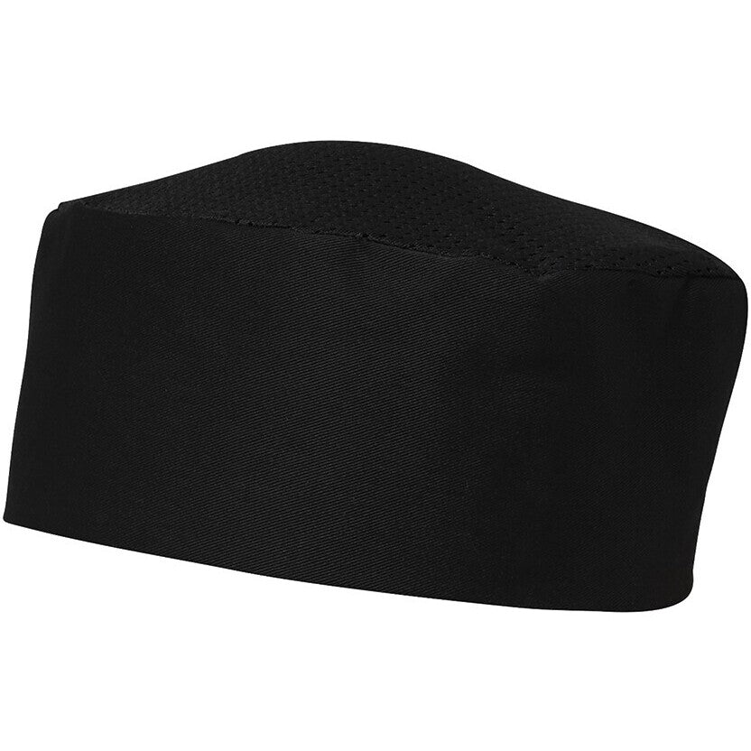 JB's Wear 5CVC Chef's Vented Cap - Side View | color:Black|view:side