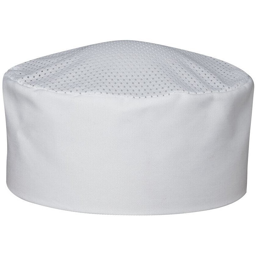 JB's Wear 5CVC Chef's Vented Cap - Front View | color:White|view:front