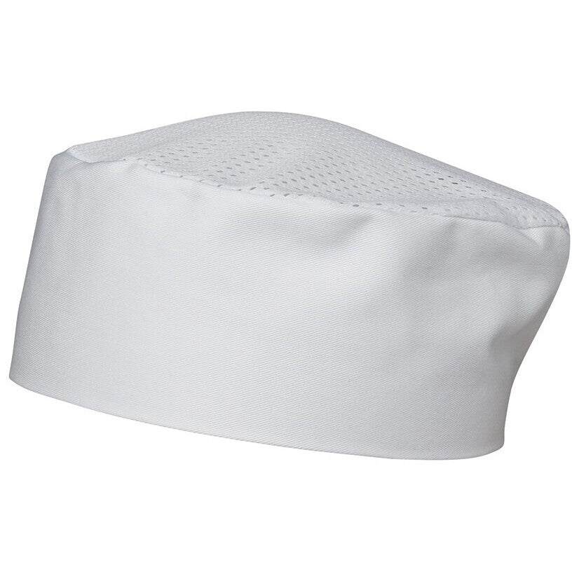JB's Wear 5CVC Chef's Vented Cap - Side View | color:White|view:side