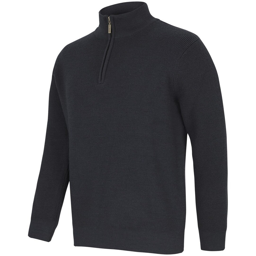 JB's Wear 6JCZ Chunky 1/2 Zip Jumper - Side View | color:Black|view:side