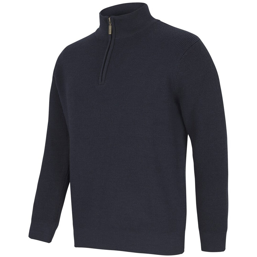 JB's Wear 6JCZ Chunky 1/2 Zip Jumper - Side View | color:Navy|view:side
