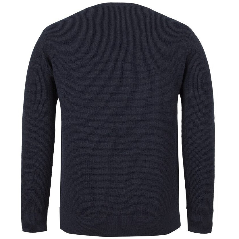 JB's Wear 6JCC Chunky Crew Neck Jumper - Back View | color:Navy|view:back