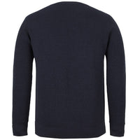 JB's Wear 6JCC Chunky Crew Neck Jumper - Back View | color:Navy|view:back