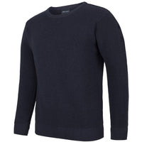 JB's Wear 6JCC Chunky Crew Neck Jumper - Side View | color:Navy|view:side