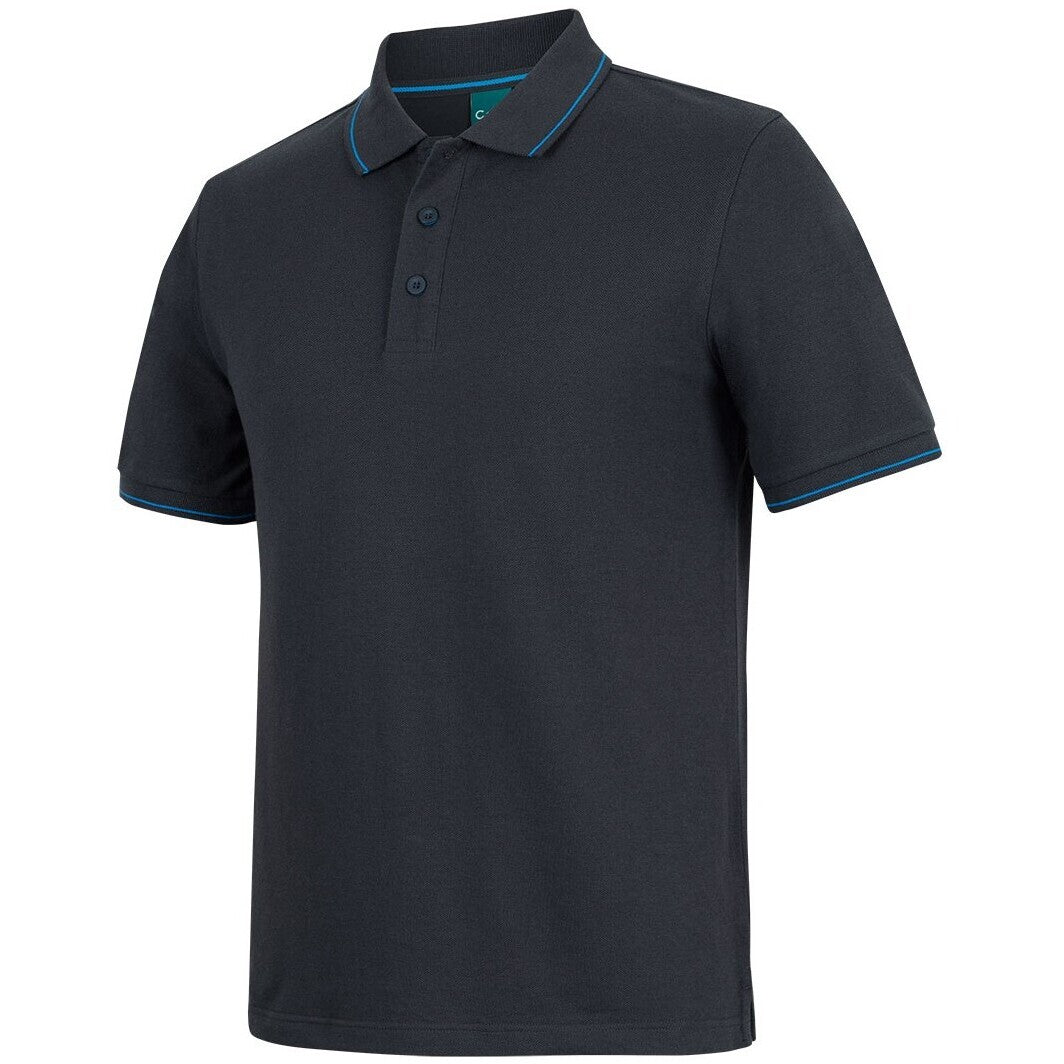 JB's Wear 2CCP Classic Polo - Side View | color:Black/Aqua|view:side