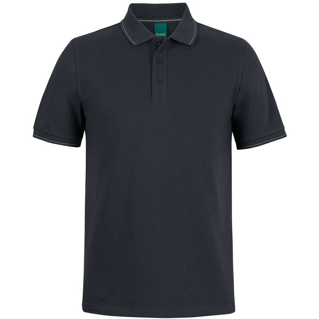 JB's Wear 2CCP Classic Polo - Front View | color:Black/Grey|view:front