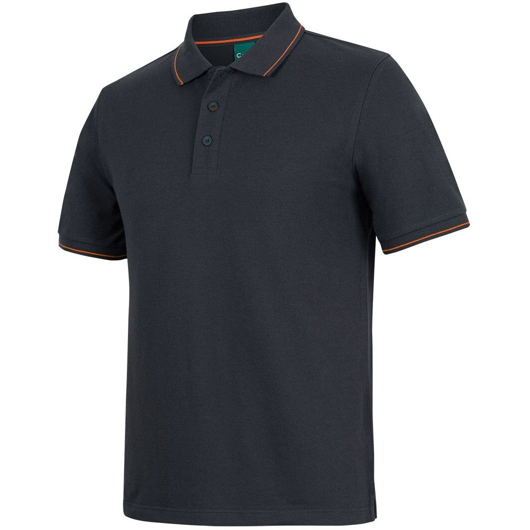 JB's Wear 2CCP Classic Polo - Side View | color:Black/Orange|view:side