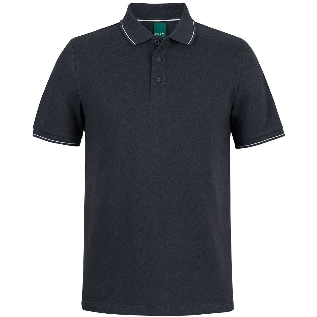JB's Wear 2CCP Classic Polo - Front View | color:Black/White|view:front