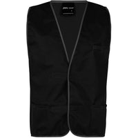 JB's Wear 6HFV Coloured Tricot Vest - Front View | color:Black|view:front