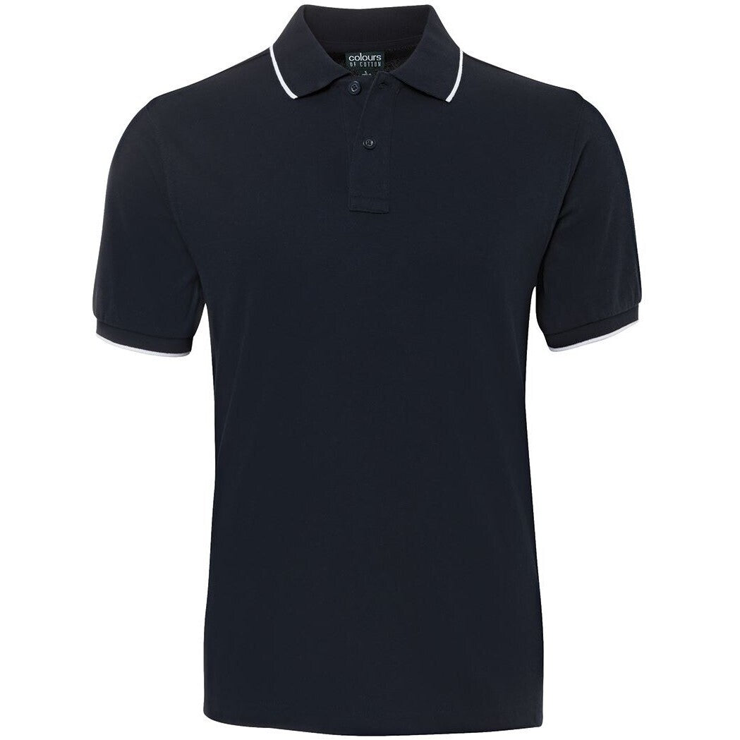 JB's Wear S2CF Contrast Face Polo - Front View | color:Navy/White|view:front