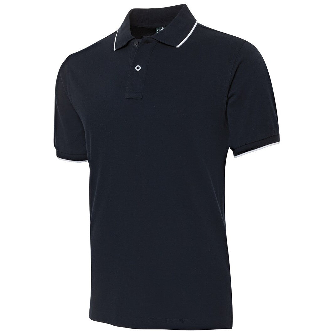 JB's Wear S2CF Contrast Face Polo - Side View | color:Navy/White|view:side