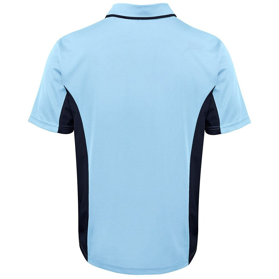 JB's Wear 7PP Contrast Polo - Back View | color:Lt Blue/Navy|view:back