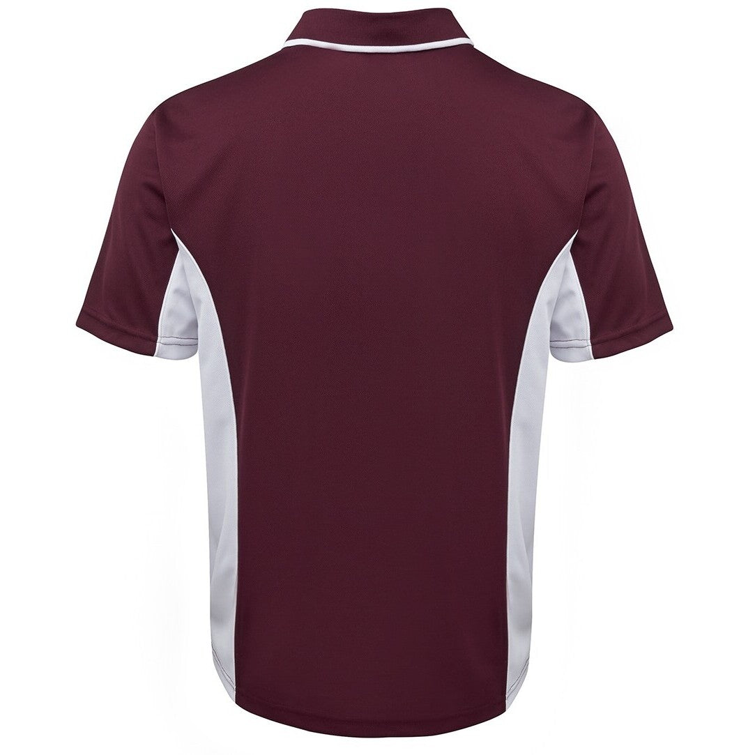 JB's Wear 7PP Contrast Polo - Back View | color:Maroon/White|view:back