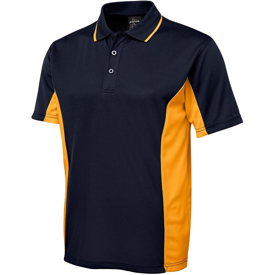 JB's Wear 7PP Contrast Polo - Side View | color:Navy/Gold|view:side