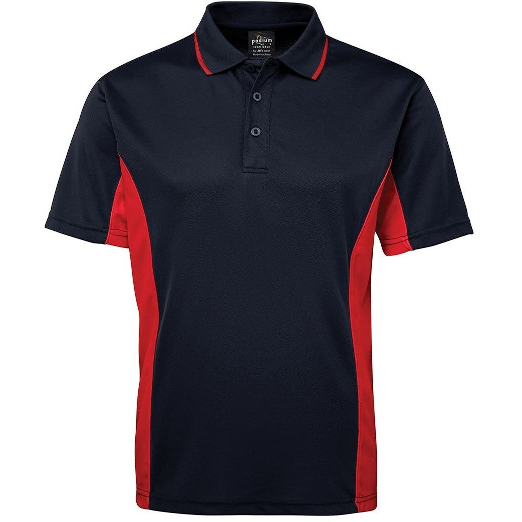 JB's Wear 7PP Contrast Polo - Front View | color:Navy/Red|view:front