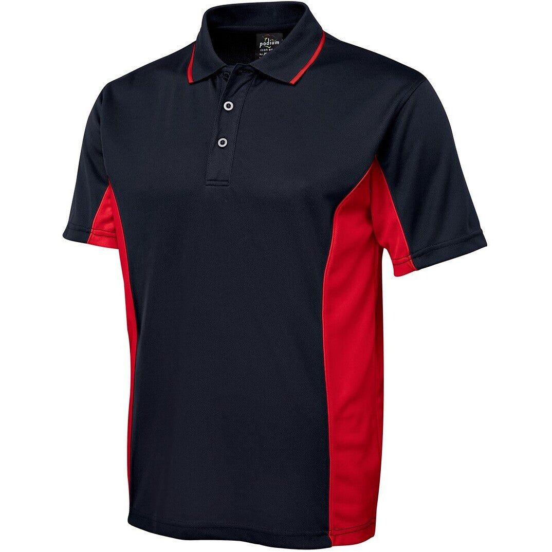 JB's Wear 7PP Contrast Polo - Side View | color:Navy/Red|view:side