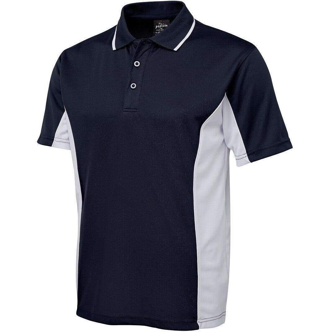 JB's Wear 7PP Contrast Polo - Side View | color:Navy/White|view:side