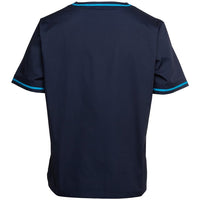 JB's Wear 4SCT Contrast Scrubs Top - Back View | color:Navy/Aqua|view:back