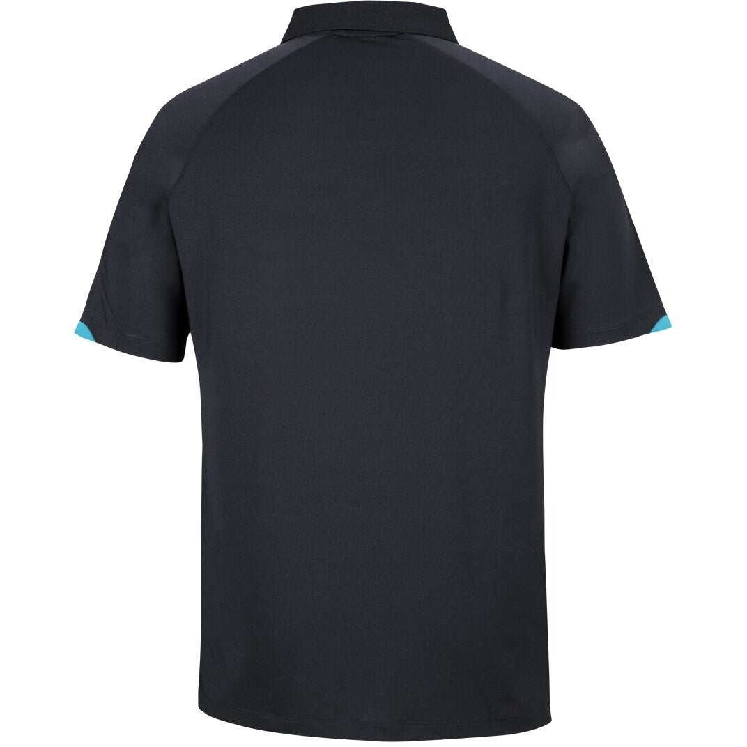JB's Wear 7STC Contrast Stretch Polo - Back View | color:Black/Aqua|view:back