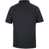 JB's Wear 7STC Contrast Stretch Polo - Back View | color:Black/Aqua|view:back