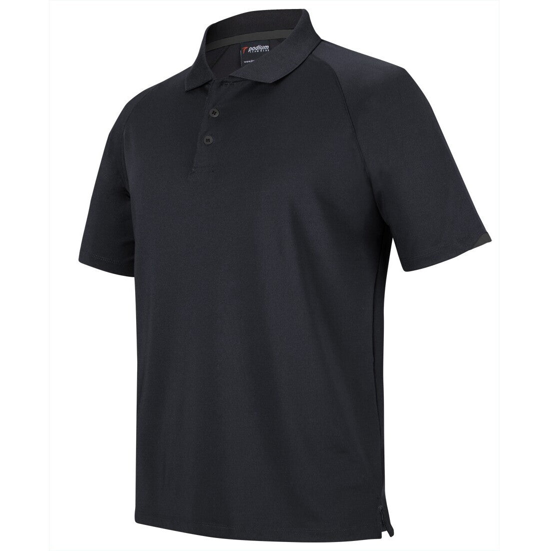 JB's Wear 7STC Contrast Stretch Polo - Side View | color:Black/Charcoal|view:side
