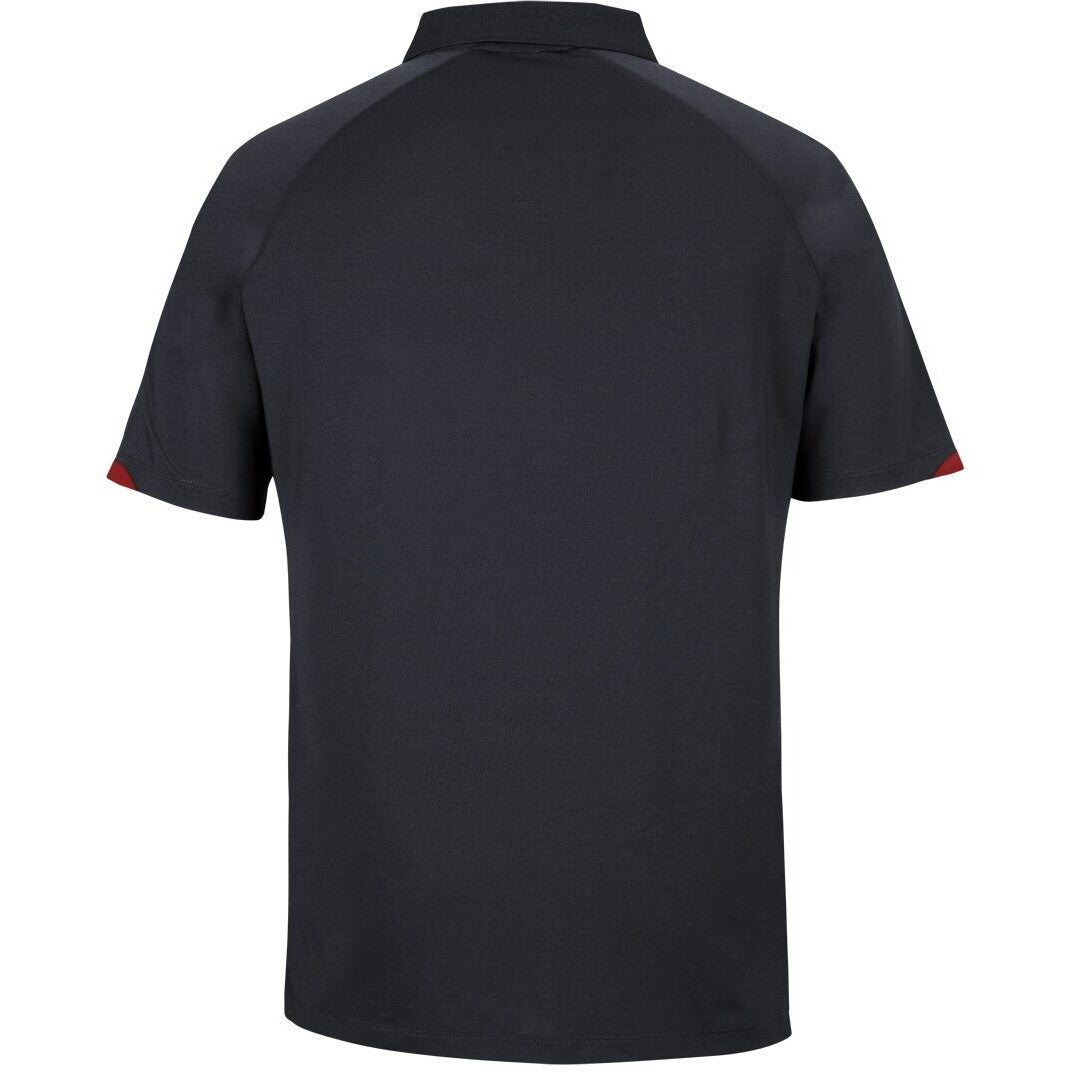 JB's Wear 7STC Contrast Stretch Polo - Back View | color:Black/Red|view:back