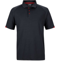 JB's Wear 7STC Contrast Stretch Polo - Front View | color:Black/Red|view:front